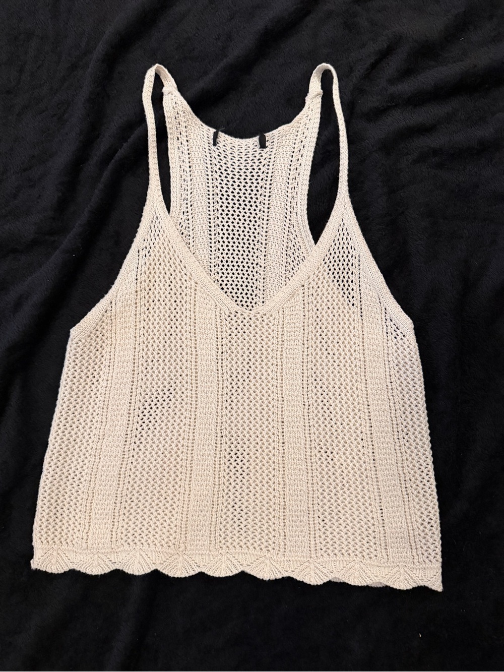 Lightweight Cream Crochet Tank Top - Women